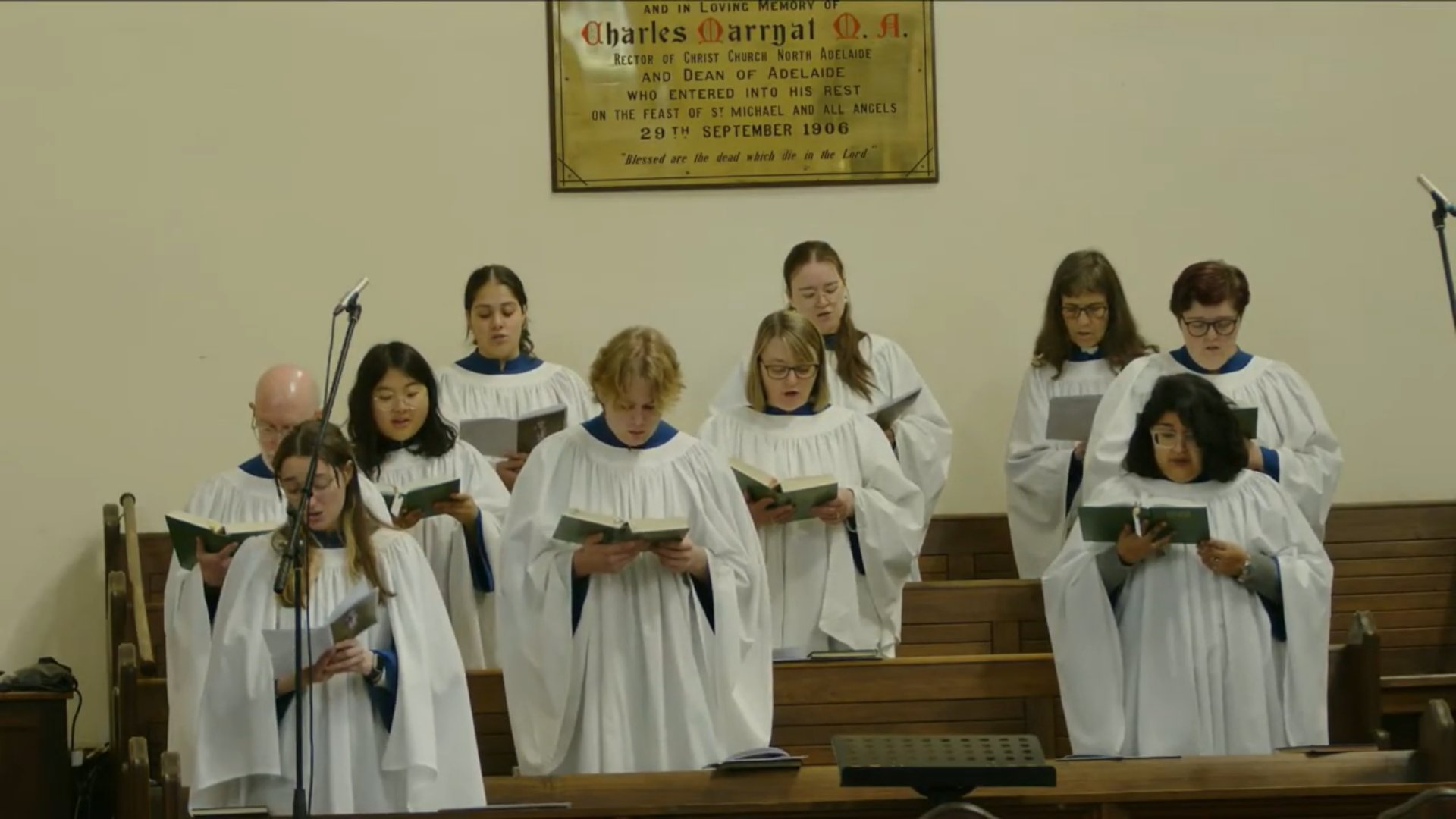 Christ Church Choir singing during worship